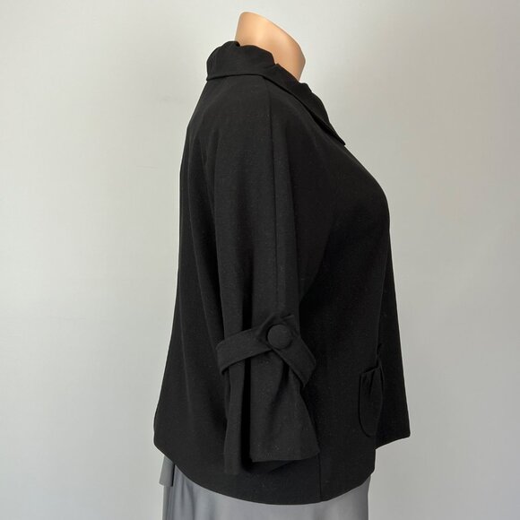 Dialogue Womens Plus Black Swing Jacket Glittery Button Front Pockeys size 2X - Picture 5 of 14